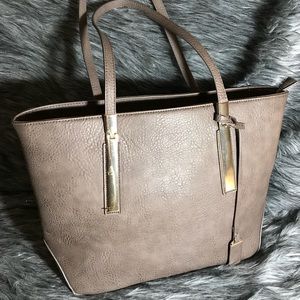 Grey Tote with Gold Accents!
